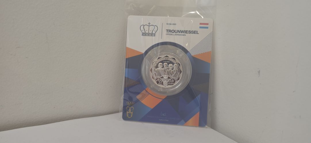 25€ Euros Argent 999/1000 Luxembourg 2026 Throne / Trounwiessel - 1 Oz