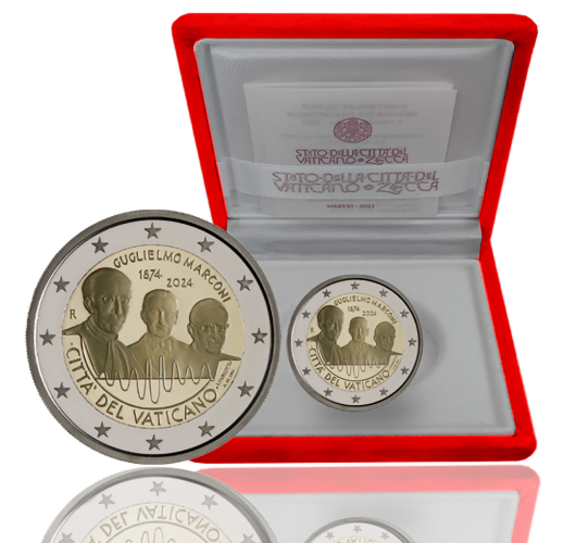 Coffret BE Proof 2€ Euros Commémorative Vatican 2024 Marconi
