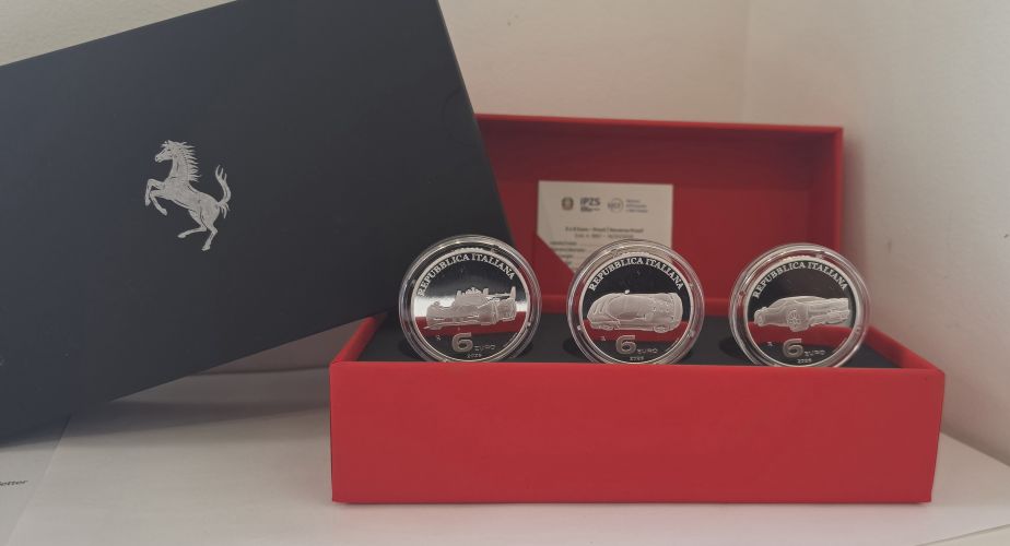 Coffret 3 x 6€ Euros Argent 999/1000 Italie 2026 Ferrari