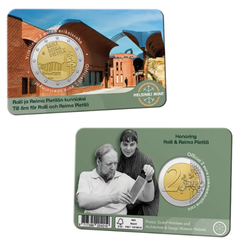 Coincard 2€ Euros Commémorative Finlande 2026 Raili & Reima Version FIN