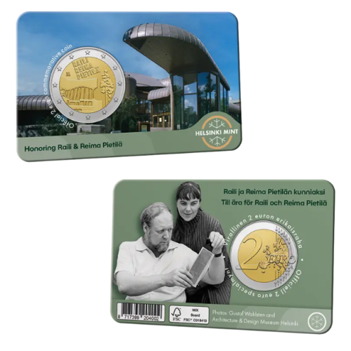 Coincard 2€ Euros Commémorative Finlande 2026 Raili & Reima Version ENG