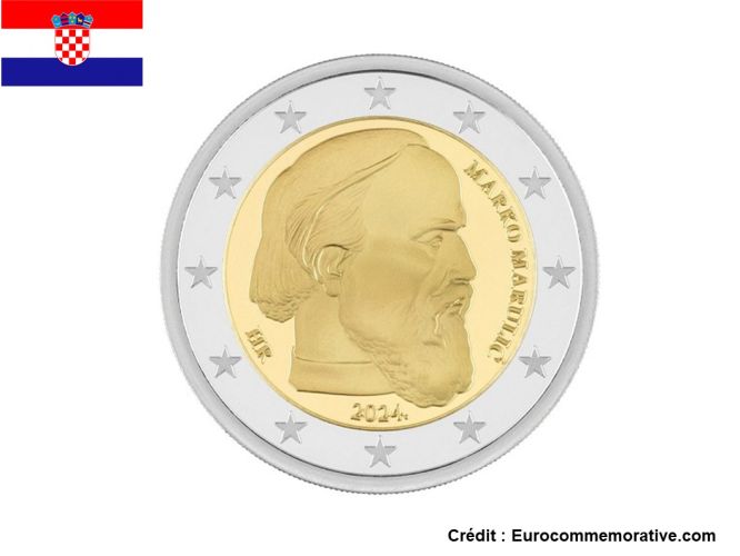 2€ Euros Commémorative Croatie 2024 Marulic UNC