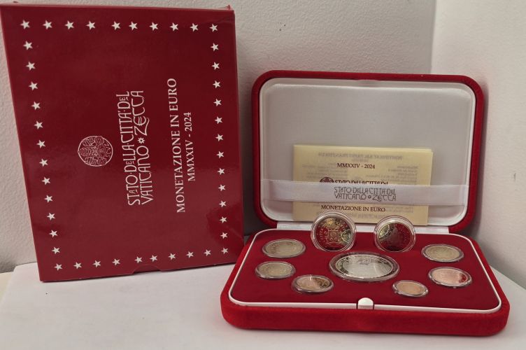 Coffret BE Proof Euros Vatican 2024 - 8 pièces 1 cent + 2€ + 20€ Argent