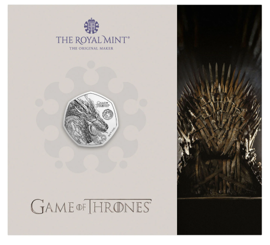 Coincard 0.5 Pound Royaume-UIni 2026 Game of Throne FIRE