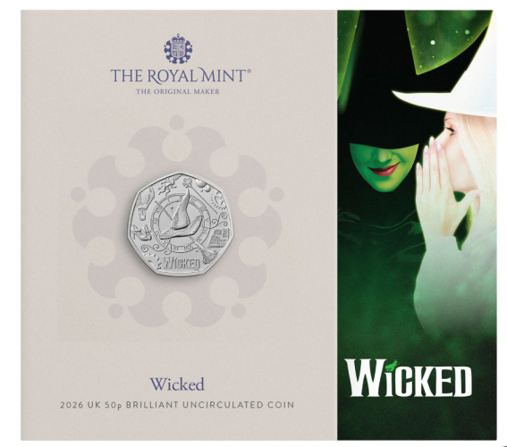 Coincard 0.5 Pound Royaume-UIni 2026 The Wicked