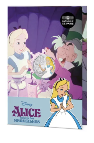 Cartelette10€ Euros Argent France 333/1000 - Disney 2026 Alice Pays Merveilles