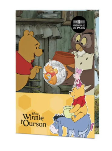 Cartelette10€ Euros Argent France 333/1000 - Disney 2026 Winnie L'Ourson