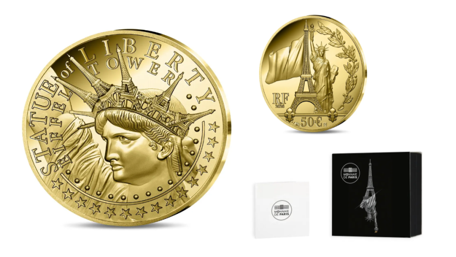 Coffret 50€ Or Gold 999/1000 France 2026 Mercanti & Jimenez Liberty & Eiffel