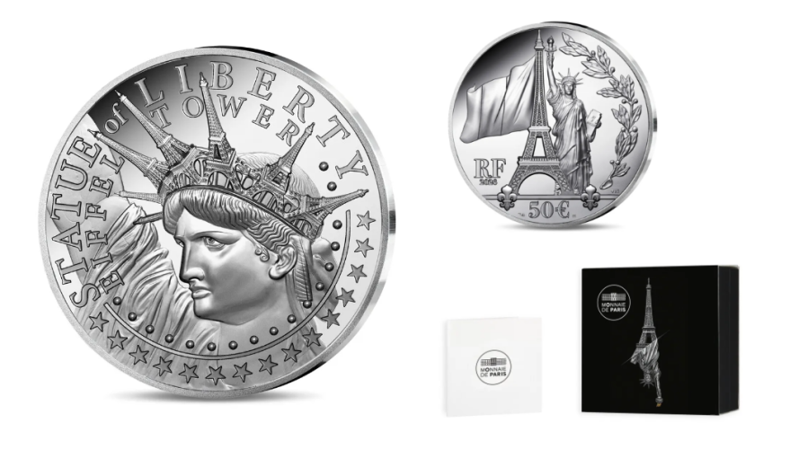 Coffret 50€ Argent 999/1000 France 2026 Mercanti & Jimenez Liberty & Eiffel