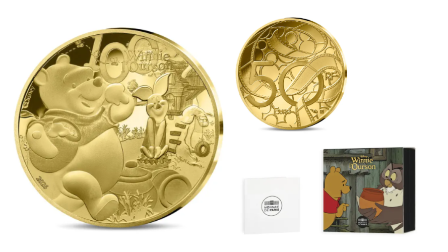 Coffret 50€ Or Gold 999/1000 France 2026 Disney Winnie L'Ourson