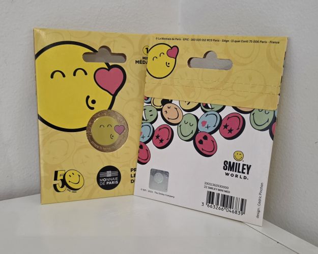 Mini Médaille Monnaie de Paris 50 Ans Smiley Jaune