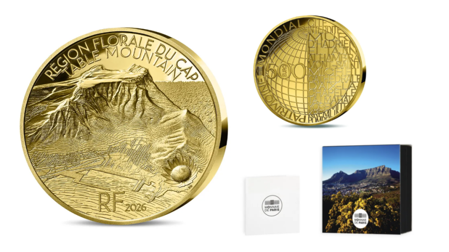 Coffret 500€ Or Gold 999/1000 France 2026 Unesco Table Mountain