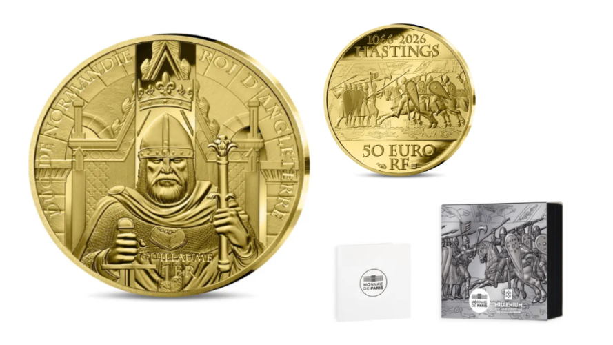 Coffret 50€ Or Gold 999/1000 France 2026 Bataille d'Hasting
