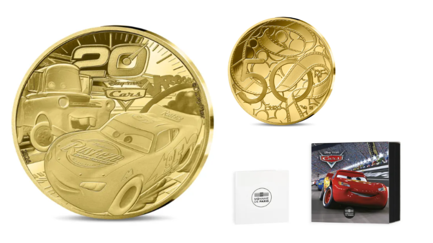 Coffret 50€ Or Gold 999/1000 France 2026 Disney Cars